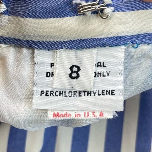Vintage Bill Blass Blue and White Stripe Pencil Skirt Size 8 Made in USA - Picture 6 of 11